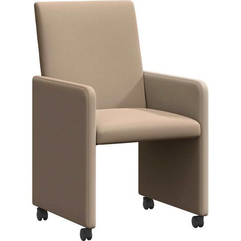 Maison Exclusive - Sedie da Pranzo con Ruote 2 pcs Cappuccino 57 x 66 x 94 cm