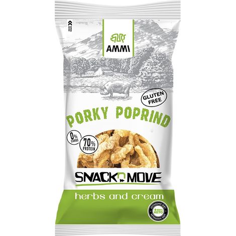 Chips de porc Keto - herbes et crème d'ammi, 40 g