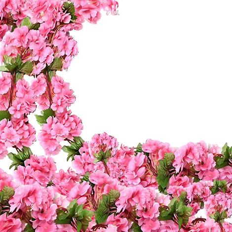 2X Guirlandes de Fleurs de Cerisier Artificielles 2.4m – 135 Fleurs en Soie, Décoration Suspendue pour Mariage, Maison, Jardin, Fête, Mur (1/5)