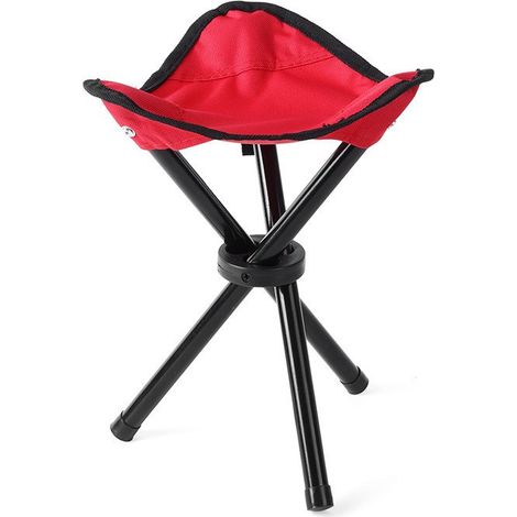 Tragbarer, zusammenklappbarer Stativhocker aus Segeltuch für den Außenbereich zum Wandern, Camping, Angeln, Picknick, Strand, Grillen, Reisen, Rucksackreisen, (rot)