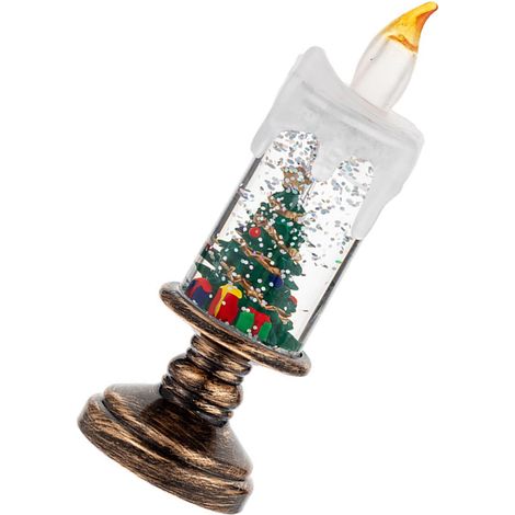 1 bougie LED de Noël, boules de neige lumineuses, bougies sans flamme, décoration de Noël (sapin de Noël) (1/5)