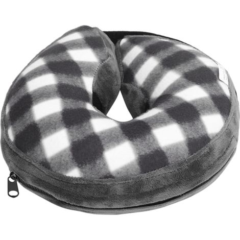 Collier de protection gonflable pour animaux de compagnie, ajustable, collier de sécurité post-opératoire, CQLQ03, noir et blanc quadrillé avec fermeture auto-agrippante, taille M (1/5)