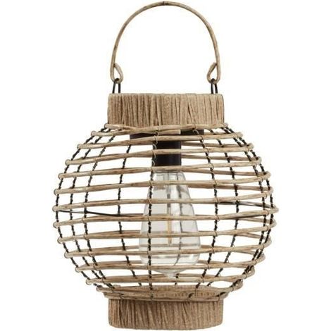 Lanterne Solaire - SMART GARDEN - Terra - LED blanc chaud - 5 lumens - Beige naturel - Plastique - 23 x 22.5 cm