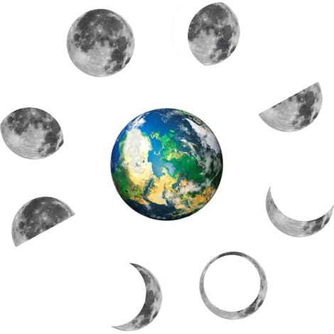 Stickers muraux fluorescents Totority motifs phases de la (1/5)
