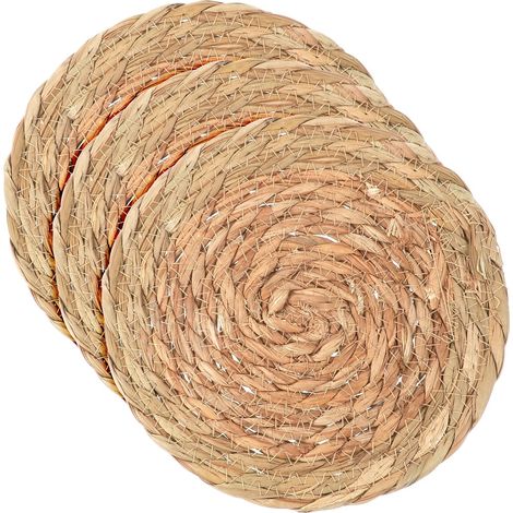 Runde Platzsets – 3er-Set – Geflochtene Jute – Rustikaler Vintage-Stil – Für Küche und Esszimmer – 20 cm (1/5)