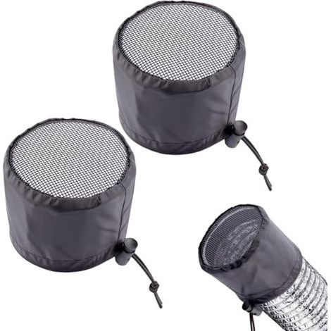2 Pièces Housses Bande Élastique Filtre, Housses Ventilation Tente Culture, Couvercles D'aération Tente Culture, avec Bande Élastique et Boucle Fixe, pour Plantes Ventilation, Noir (1/5)