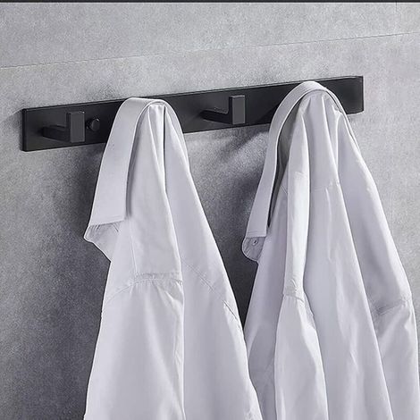 Crochets droits noirs pour entrée, couloir, salle de bain ou placard (1/4)