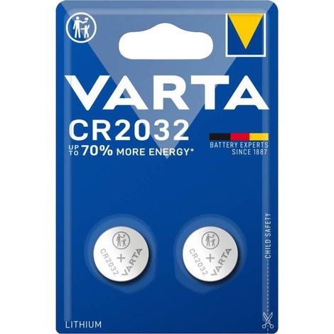 Lot de 2 piles bouton CR2032