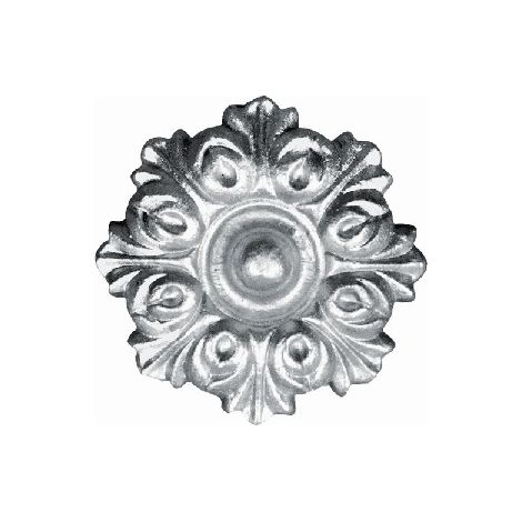 Rosace avec détail floral - Diamètre 100mm - À visser avec taraudage M6 - Aluminium - DECO FER FORGE