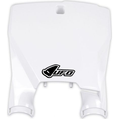 TARGA UFO HUSQVARNA TC 125/250, FC 250/350/450 '16-21, TC 300 '16-18, COLORE BIANCO (STADIUM CON COPERTURE AMMORTIZZATORI)