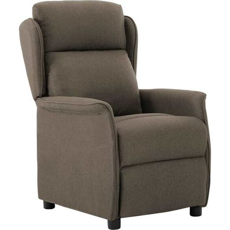 Chaise longue en polyester, gris-brun, 66,5 x 94 x 101,5 cm – Canapé lit d’appoint avec dossier réglable pour salon, chambre ou extérieur (1/5)