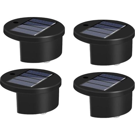 Lot de 4 lampes solaires murales pour piscine – Étanches, autonomes – Idéales pour escaliers, marches, porche, terrasse et patio – Décoration extérieure fun-Lumière chaude (1/5)