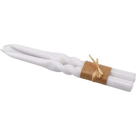 EDG Enzo De Gasperi Set 2 Candele Swirl H30 cm Bianche – Candele Decorative (1/2)