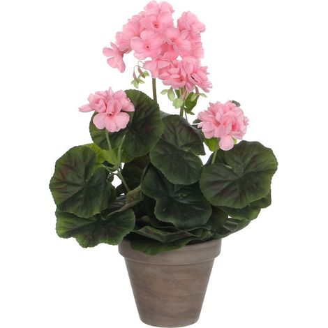 Mica Geranium im Topf rosa, 34 x 20 cm Kunstpflanzen