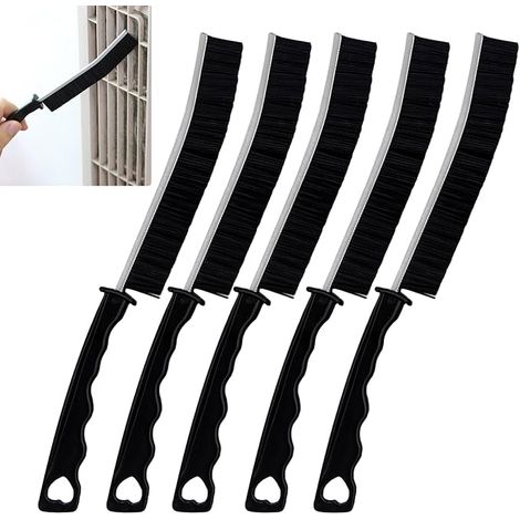 Brosse Joint Carrelage,Brosse Nettoyage Salle de Bain Accessoires de nettoyage,Sols Toilettes,Baignoire,évier,Fenêtre,Noir (1/5)