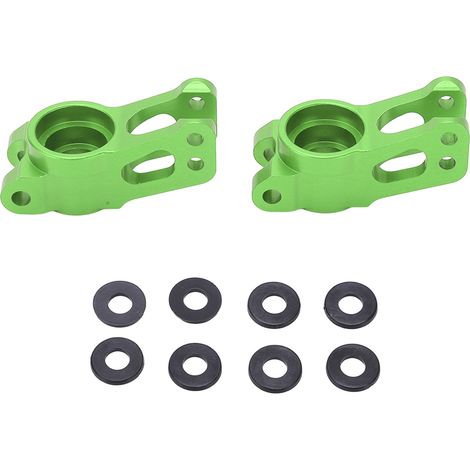 2pcs supports d'essieu arrière en alliage d'aluminium pour LOSI Lasernut U4 Tenacity 1/10 voiture RC, porte-moyeux arrière verts (1/5)