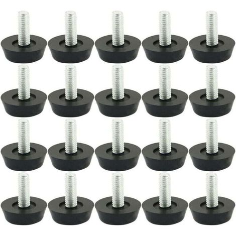 20 Stück M6 x 20 mm verstellbare Möbelfüße, verstellbare Füße, Möbelbeine, Tischbeine, Stuhlgestelle, Bodenschoner, Schrauben, Gleiter