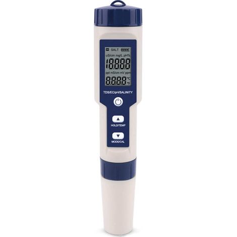 Ulisem Salztester für Schwimmbäder, 5-in-1-Digital-Meerwasser-Salztester, wasserdichtes Testkit (1/5)