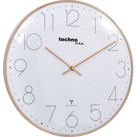 Techno Line WT 8235 gold optik Radiocontrollato Orologio da parete 35 cm x 25 mm Rosa oro