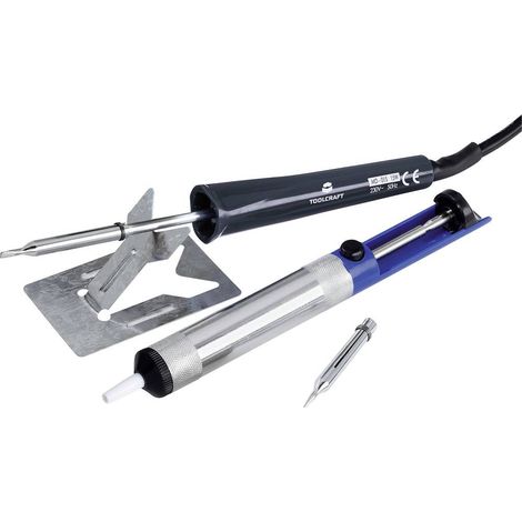 TOOLCRAFT MD-015PP Kit saldatore 230 V 15 W Stilo, Forma a scalpello incl. porta stilo, incl. Pompa aspirante per dissa