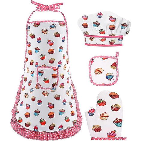 Tablier de cuisine pour enfant, tablier de chef pour enfant, tablier de cuisine pour enfant-51X40CM-White