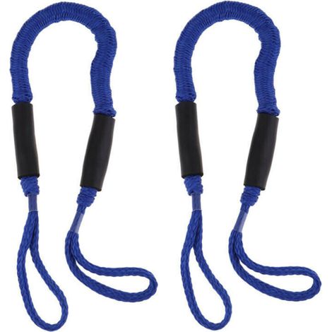 Lot de 2 cordes élastiques de 1,07 à 1,68 m pour amarrage rapide de bateau (bleu) (1/5)