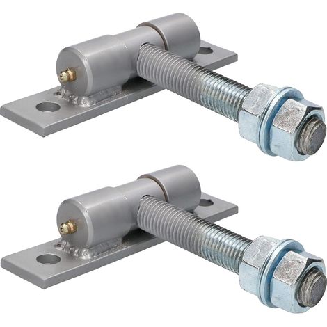 KOTARBAU Lot de 2 anches de portail avec tôle à visser et tétons de lubrification réglables - Diamètre de 20 mm - Construction robuste