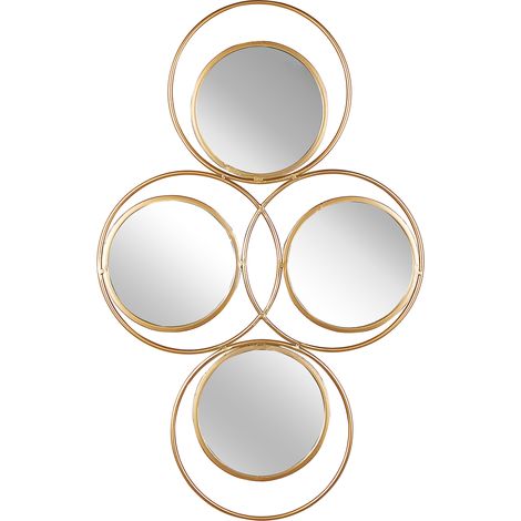 Espejo de pared moderno metal dorado 4 piezas 50 x 80 cm pieza decorativa decoración Lescar (1/5)
