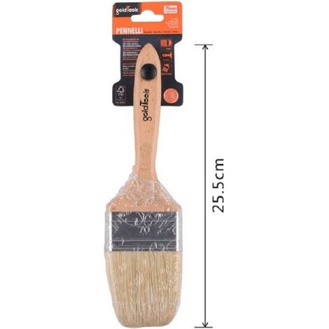 Kaela - Pennello Piatto 25.5 Cm Con Manico In Legno Setole Morbide Pittura Vernice 90207 - (1/2)