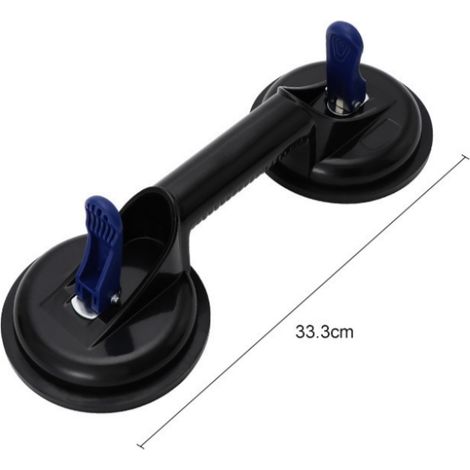 GROOFOO Ventouse Carrelage Vitrier Avec Double Ventouses De Fixation Poignée Ventouse Capacité De Levage De 100kg - Noire (1/5)