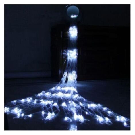 Guirlandes lumineuses Cascade LED Débit D'eau Effet De Neige Rideau Fée Suspendue Scintillant Débit D'eau Lumière pour Lampe Décor (3 × 2m,240leds,Blanc Froid) (1/5)