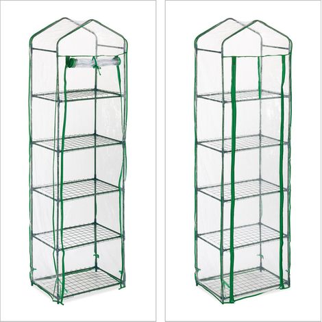 Serra da balcone compatta con 5 ripiani per verdure erbe in plastica trasparente 130013798