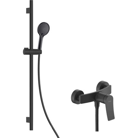 kielle Meara - Duschset mit Armatur, Stange, Schlauch und Duschkopf EcoSpare, Schwarz matt 20626SN24 (1/5)