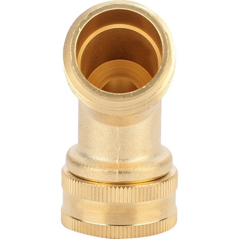 Raccord coudé en laiton 3/4" avec robinet à bille et joint pour tuyau d'arrosage (1/5)