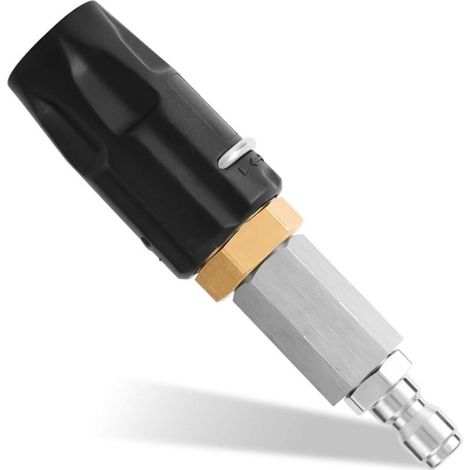 Buse rotative haute pression, buse de lavage doux aval réglable avec raccord rapide 1/4, jet 0-60°, idéale pour les toitures, les murs et les bardages (2-3 GPM) (1/4)