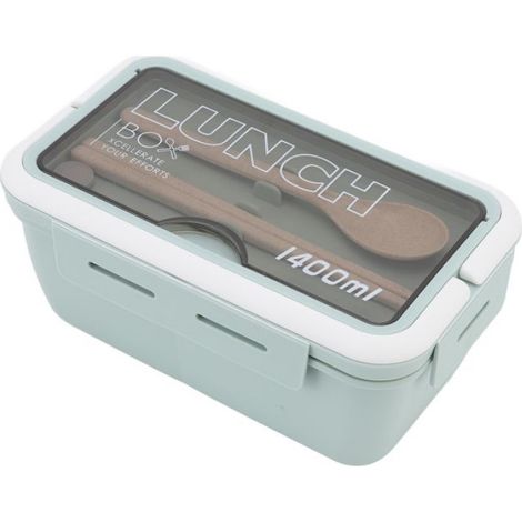 Boîte À Déjeuner - 3 Compartiments - 1400 Ml - Étanche - Pour Micro-ondes Et Réfrigérateur - Vert - 1 Pièce (1/5)
