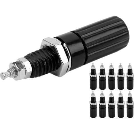 10 bornes M3, prises bananes de 4 mm, bornes à vis pour panneaux, adaptées aux appareils électroniques, noires. (1/5)