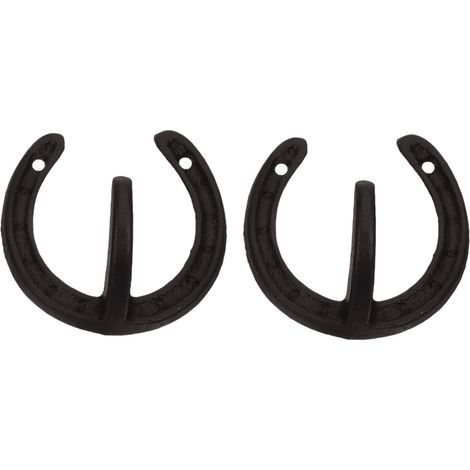 Homoyoyo Patères murales rustiques en fonte noire (lot de 2) pour (1/5)