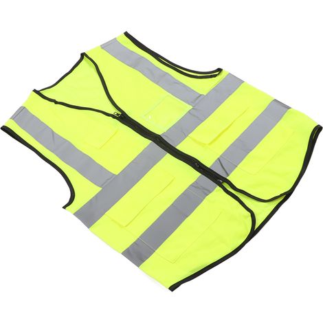 Gilet de sécurité réfléchissant haute visibilité en polyester avec poche, vêtement de travail pour ouvrier ingénieur (1/5)