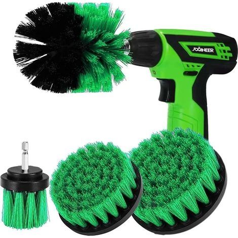 4 Pièces Brosse de Nettoyage Perceuse Électrique - Épurateur électrique pour Brosse de Nettoyage pour le Nettoyage de Salles de Bains, Dalles de Piscine, Briques, Céramique (Perceuse Non Incluse) (1/5)