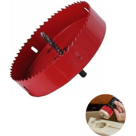 Rowoythk – Bimetall-Lochsäge Ø 150 mm – Schnellarbeitsstahl HSS M42 – Zum Bohren von Aluminium, Eisen und Holz – Sechskantschaft inklusive (1/5)