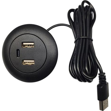 Hub USB da tavolo integrato con porte di ricarica USB e Type-C, splitter di alimentazione (1/4)