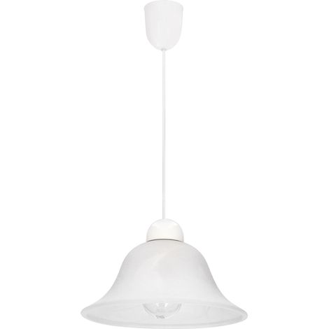 Suspension minimaliste blanche verre cloche E27 Lenis (1/2)