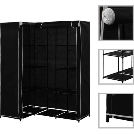 Kleiderschrank Faltschrank Stoffschrank Aufbewahrung Schlafzimmerschrank Flexibler Eckschrank 129 x 87 x 169 cm (1/5)