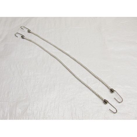 X2 6MM X 440MM Shock Cords Fitted With Stainless Steel Hooks - Securing Tie Back Fasten Secure