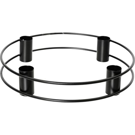 Decoris Adventskranz Metall Ø 20 x 4 cm schwarz