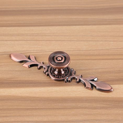 Poignée de meuble européenne, bouton de tiroir, de porte, de bureau, décoration intérieure, bronze rouge (1/5)