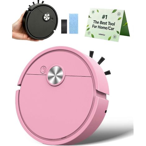 Mini robot aspirateur pour voiture, robot nettoyeur compact, machine de nettoyage multifonctionnelle 3 en 1 rechargeable avec fonction lavage humide. (1/5)