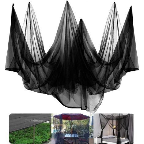 Moustiquaire de jardin/terrasse, maille respirante, anti-oiseaux et anti-insectes, peut également servir à couvrir les légumes, 3 x 10 m, noire. (1/5)