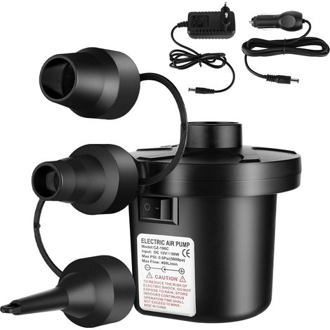 Pompe à Air électrique,Pompe éLectrique 2 en 1 avec 3 Buses d'air Pompe à Air Pour Matelas Gonflable, Pour Matelas Gonflable, Piscine Gonflable, BouéE De Natation Pour La Maison Et La Voiture (1/5)